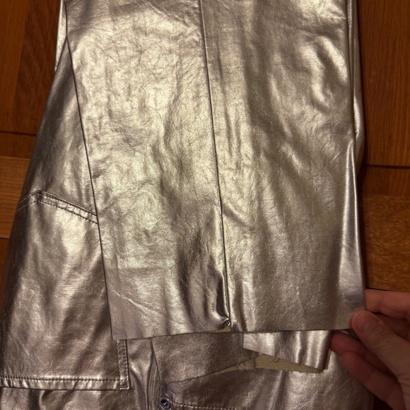 Express Pants - Silver pleather jeans